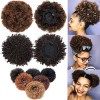 Afro Kinky bouclés Extension a clip cheveux Queue de cheval Naturel africain Puff Queue de cheval dégradé africain Perruque N