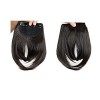 Postiche Frange a Clip Extension de Cheveux Lisse - Clips in Hair Bang Fringe Hair Extensions 30g Tempes 22cm Marron