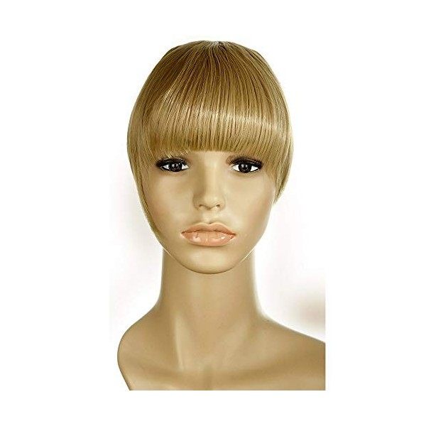 Postiche Frange a Clip Extension de Cheveux Lisse - Clips in Hair Bang Fringe Hair Extensions 30g Tempes 22cm Marron