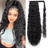 JessLab Postiches Queues de Cheval, 61cm Curly Synthétique Vague de Maïs Postiches Naturels Résistant à la Chaleur Ponytail W