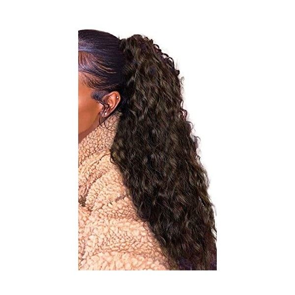 JessLab Postiches Queues de Cheval, 61cm Curly Synthétique Vague de Maïs Postiches Naturels Résistant à la Chaleur Ponytail W