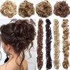 XXL Postiche Extension des Cheveux Hairpiece Naturel Cheveux En Caoutchouc Chouchou Chignons VOLUMINEUX Bouclés Ou Chignon Br