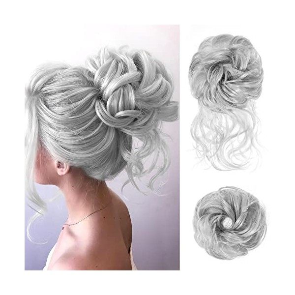 Postiche Chignon Désordonné, Chouchou Postiche Ondulé Faux Chignon Chouchou Bouclés Ou Chignon Décoiffé Postiche avec Choucho