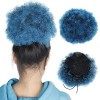 MEIRIYFA Afro Puff Queue de Cheval à Cordon Cheveux Courts Bouclés Synthétiques Extension Afro Hair Bun Updo Hair Afro Chigno