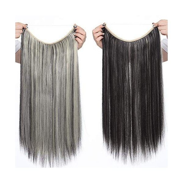 Extension Cheveux Fil Invisible - Extension Fil Invisible Noir - Extension A Fil Extension Cheveux Fil Invisible - 50 cm Noir