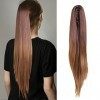 AIMEI 20" 50cm Ombre Two Tone long clip droite dans/sur ondules cheval queue de cheval Extension de cheveux postiche Griffe 