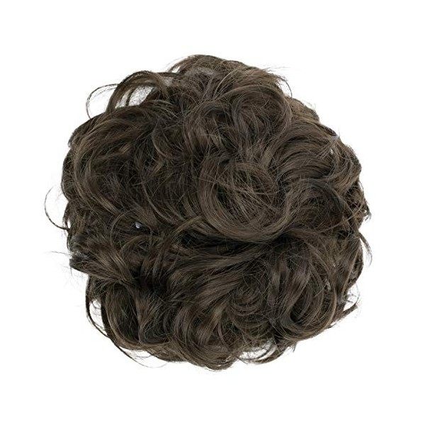 CAISHA by PRETTYSHOP XL Postiche Choucho Avoir Les Cheveux Relevés Volumineux Bouclé Chignon Mélange De Gris G19E