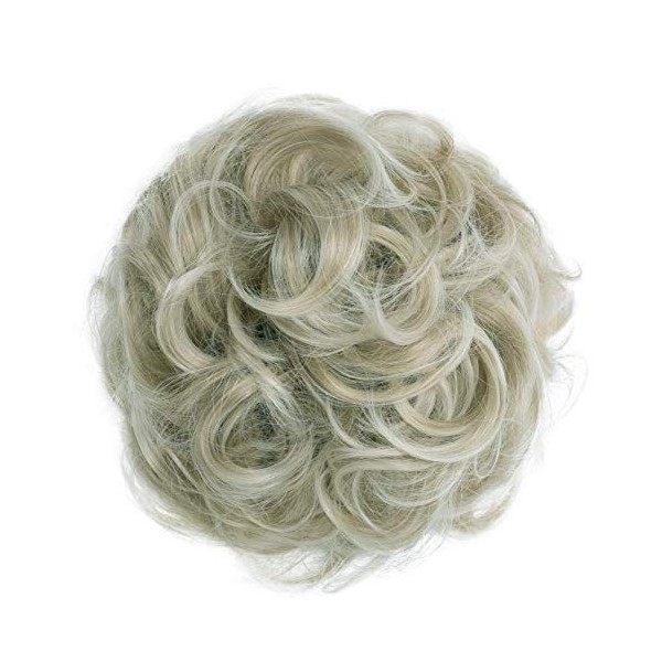 CAISHA by PRETTYSHOP XL Postiche Choucho Avoir Les Cheveux Relevés Volumineux Bouclé Chignon Mélange De Gris G19E