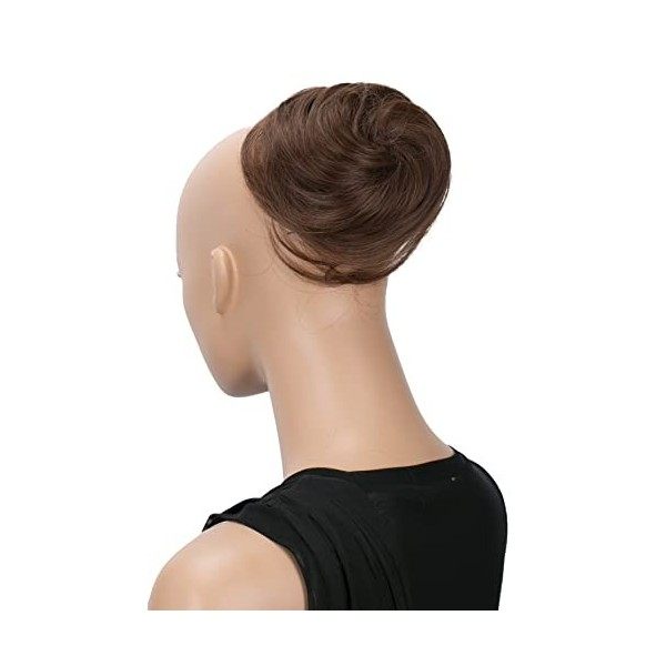 CAISHA by PRETTYSHOP Chignon Postiche Natte Hepburn-Bun Choucho Avoir Les Cheveux Relevés Brun Foncé DC11