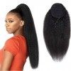 Kinky Straight Drawstring Ponytail Extensions Pour les femmes noires YAKI extension de cheveux bouclés tirer queue de cheval 