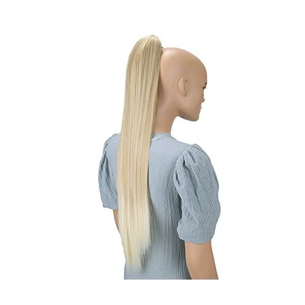 CAISHA by PRETTYSHOP 70cm Postiche Natte Queue De Cheval Extensions De Cheveux Raide Brun Noir H158