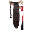 Postiche Chignon Extension a Clip Cheveux Naturel Ponytail Pâte Magique Queue de Cheval Ombre 66cm Bouclé Corn Wave Noir natu