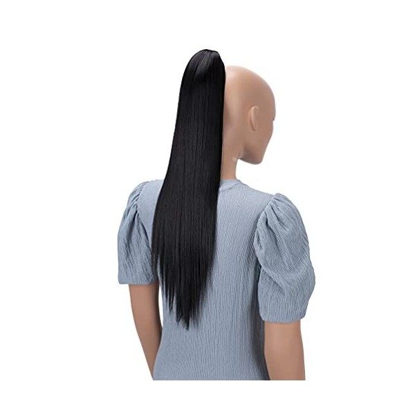 CAISHA by PRETTYSHOP 60cm Ponytail Postiche Avec Pince Papillon Natte Queue De Cheval Extensions De Cheveux Raide Mélange Blo