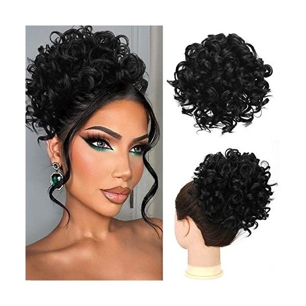 Chignon Postiche Cheveux Naturels Bouclés – Blond Moyen – Benehair – Neuf Avec étiquettes