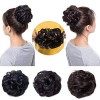 Chouchou Postiche Ondulé Pour Queue De Cheval Moyenne Faux Chignon Chouchou Donut Elastique Bouclé Srcunchie Hair Bun, Auburn