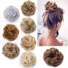 Chouchou Postiche Ondulé Pour Queue De Cheval Moyenne Faux Chignon Chouchou Donut Elastique Bouclé Srcunchie Hair Bun, Auburn