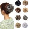 Chouchou Postiche Ondulé Pour Queue De Cheval Moyenne Faux Chignon Chouchou Donut Elastique Bouclé Srcunchie Hair Bun, Auburn