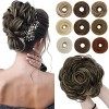 Extensions de Chignon Queue de cheval 55G Chouchou Chignon Cheveux Elastique Volume Epais Pour Femmes, Gris Argenté