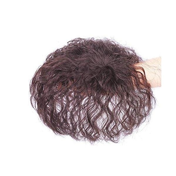 Cheveux humains courte Cheveux bouclés Clip Décorations en couronne Nature Look Fermeture Wiglet sur le dessus pour femme Coq