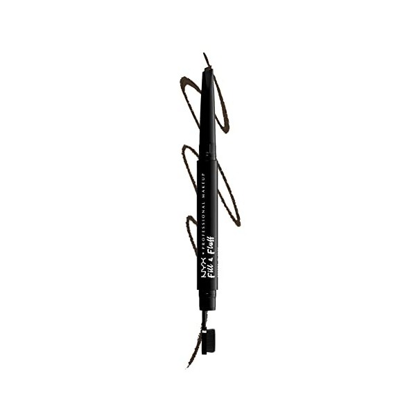 NYX Professional Makeup Crayon à Sourcils Fill & Fluff, Formule à la Pommade Crémeuse, Pointe Précise, Embout Brosse pour Est