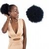 Extensions capillaires afro avec cordon de serrage - Cheveux synthétiques bouclés naturels noir-1 