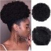 Extensions de cheveux afro synthétiques avec cordon de serrage pour queue de cheval - Cheveux afro courts et bouclés - Pour f