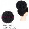 Extensions de cheveux afro synthétiques avec cordon de serrage pour queue de cheval - Cheveux afro courts et bouclés - Pour f