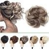 Grand Chignon Chouchou Extension de Cheveux Chignon Ondulé Elastique 80G Chignon Synthétique Epais Donut Queue de cheval Post