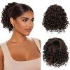 RUWISS Postiche Afro Queue de Cheval Courte Bouclés Ponytail Extension Cheveux Naturel Cordon de Serrage Clip Synthétique Raj