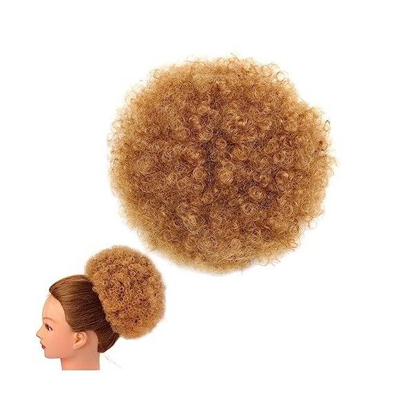 Afro Puff Cordon Queue de Cheval Afro Puff Queue de Cheval à Cheveux Afro Kinky Bouclés Extension a Clip Cheveux Afro Courts 