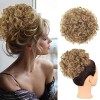 PORSMEER Chignon Postiche Cheveux Grande Postiches Bouclés Ondulés Cheveux Naturel Queue de Cheval Synthétique Drawstring Ext