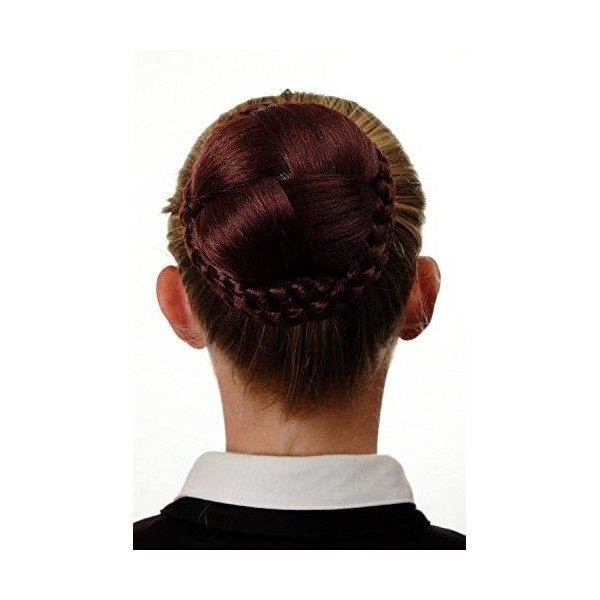 WIG ME UP - N796-2+33/35M Chignon extension sophistiqué tressé peigne mélange brun noir acajou brun-rouge