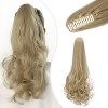 Ponytail Cheveux Naturel Postiche - Extension Queue de Cheval Rajout Cheveux Clip Claw Long Synthétiques pour Femme 53cm Lis