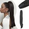 Ponytail Cheveux Naturel Postiche - Extension Queue de Cheval Rajout Cheveux Clip Claw Long Synthétiques pour Femme 53cm Lis