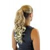 WIG ME UP - Extension natte queue de cheval ondulée légèrement bouclée blond foncé nouveau système avec peigne et bandeau 45 