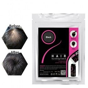 Fibres capillaires pour perte de cheveux, indétectables, fibres capillaires pour éclaircir les cheveux, 100 g noir noir 100
