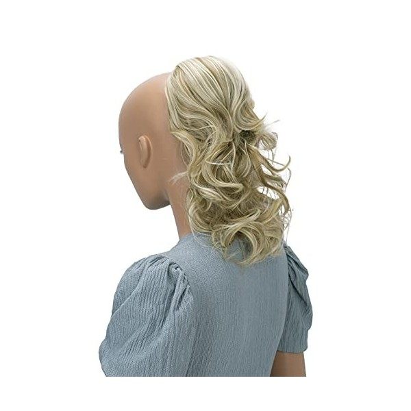 CAISHA by PRETTYSHOP 30cm Postiche Natte Queue De Cheval Extensions De Cheveux Volumineux Ondulé Mélange Blond Doré Rouge Bru