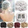 Extensions a Clip Cheveux Naturel Peigne Postiche Cheveux Courts Ondulés Chouchou Postiche de Mariage Bouclés Postiche Queue 