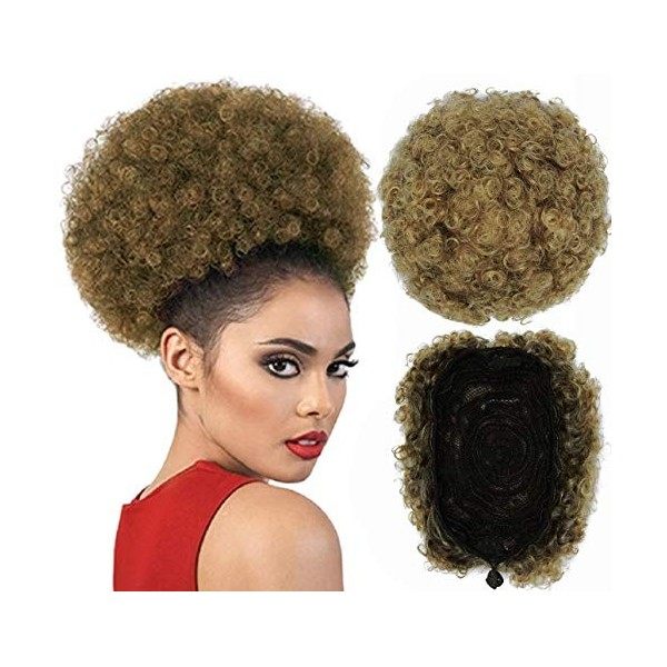 Extensions de cheveux frisé afro pour avec cordon de serrage pour femme noire, taille XL