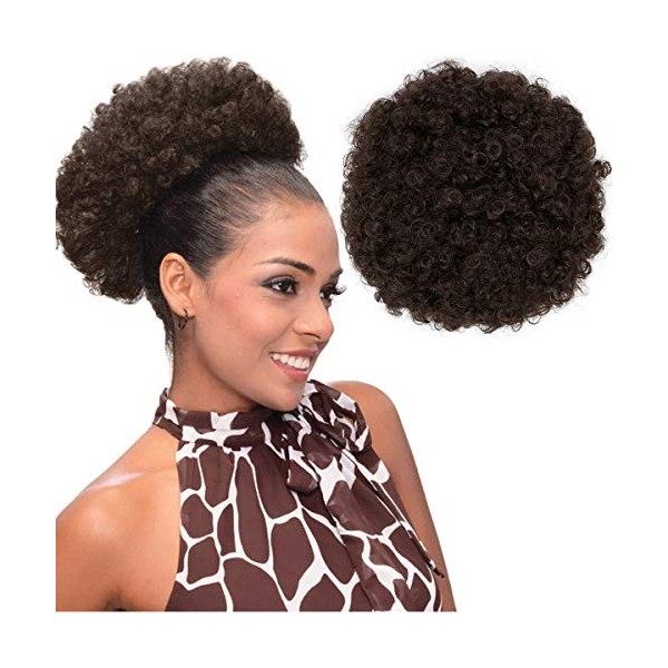 Extensions de cheveux frisé afro pour avec cordon de serrage pour femme noire, taille XL