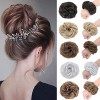 45G Postiche Chignon Postiche Queue de Cheval Chouchou Chignon Epaisseur Epais Cheveux Synthétique Effet Naturel, Châtain