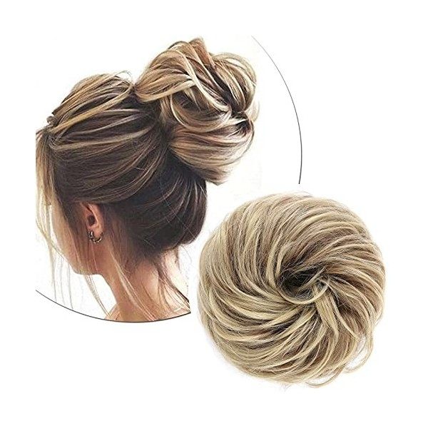 45G Postiche Chignon Postiche Queue de Cheval Chouchou Chignon Epaisseur Epais Cheveux Synthétique Effet Naturel, Châtain