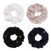 4 Pcs Chouchou Cheveux Femme, Elastique Cheveux pour Femmes Filles pour Prévenir Frisottis, Chouchou Scrunchie Colorés Chouch