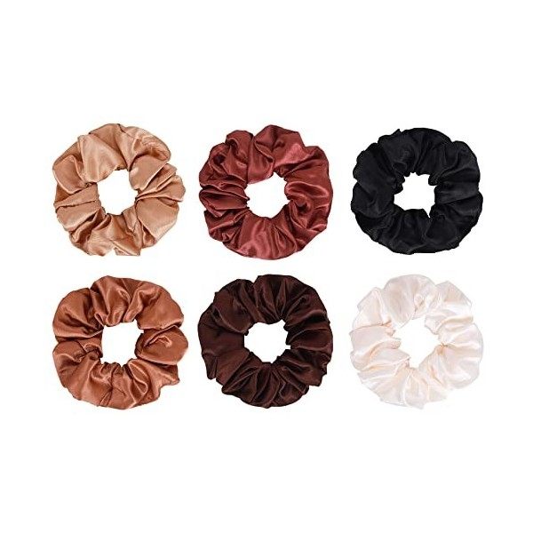 4 Pcs Chouchou Cheveux Femme, Elastique Cheveux pour Femmes Filles pour Prévenir Frisottis, Chouchou Scrunchie Colorés Chouch