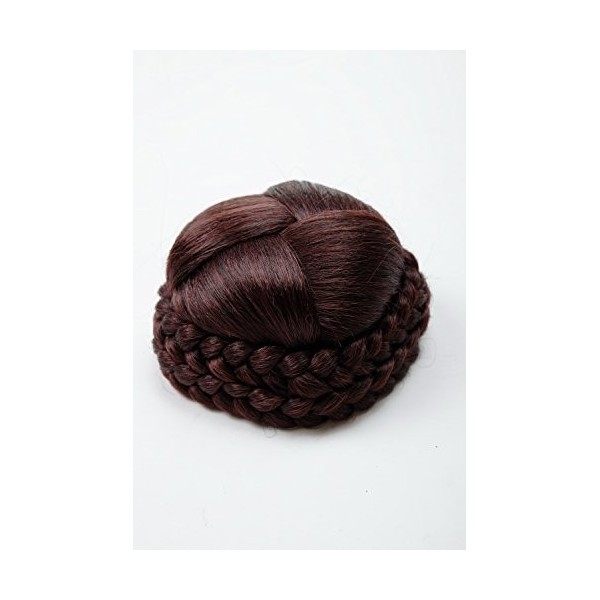 WIG ME UP - N796-2+33/35M Chignon extension sophistiqué tressé peigne mélange brun noir acajou brun-rouge