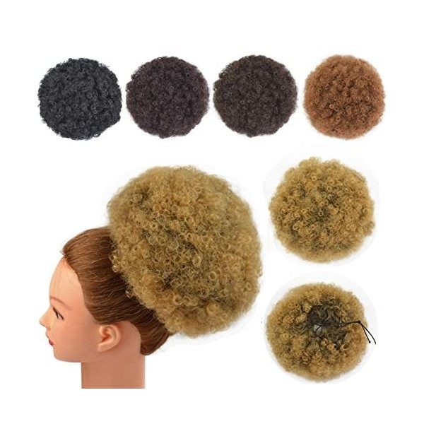 Afro Puff Cordon de serrage pour queue de cheval synthétique Court bouclés pour femmes X-L,T1B/27 