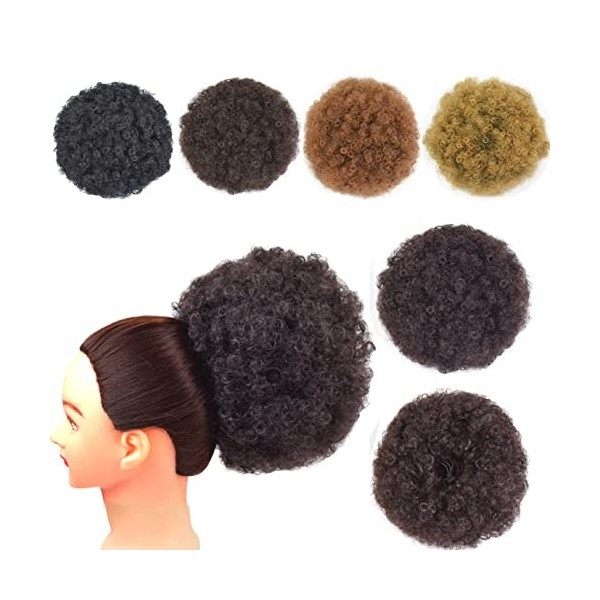 Afro Puff Cordon de serrage pour queue de cheval synthétique Court bouclés pour femmes X-L,T1B/27 