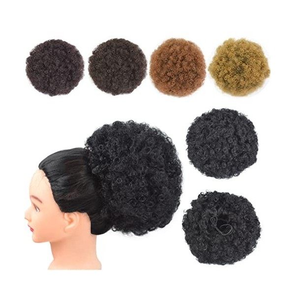 Afro Puff Cordon de serrage pour queue de cheval synthétique Court bouclés pour femmes X-L,T1B/27 