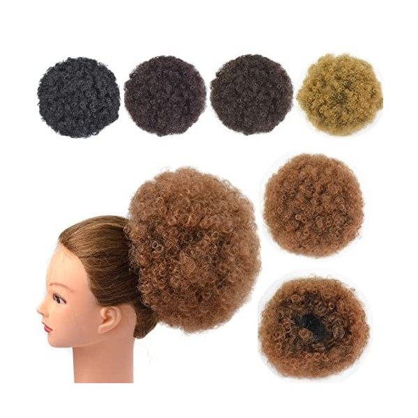 Afro Puff Cordon de serrage pour queue de cheval synthétique Court bouclés pour femmes X-L,T1B/27 