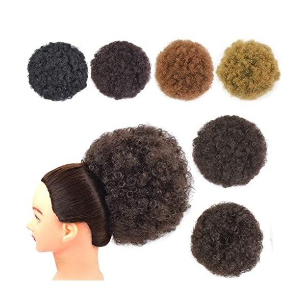 Afro Puff Cordon de serrage pour queue de cheval synthétique Court bouclés pour femmes X-L,T1B/27 